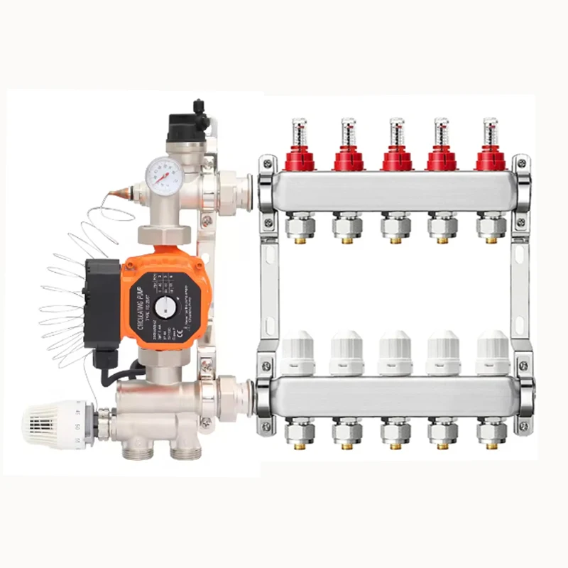 

Manifold kit made of stainless steel bamboo for floor heating and radiant heating,including adapters for3/4 "*Φ16mmand3/4"*Φ20mm