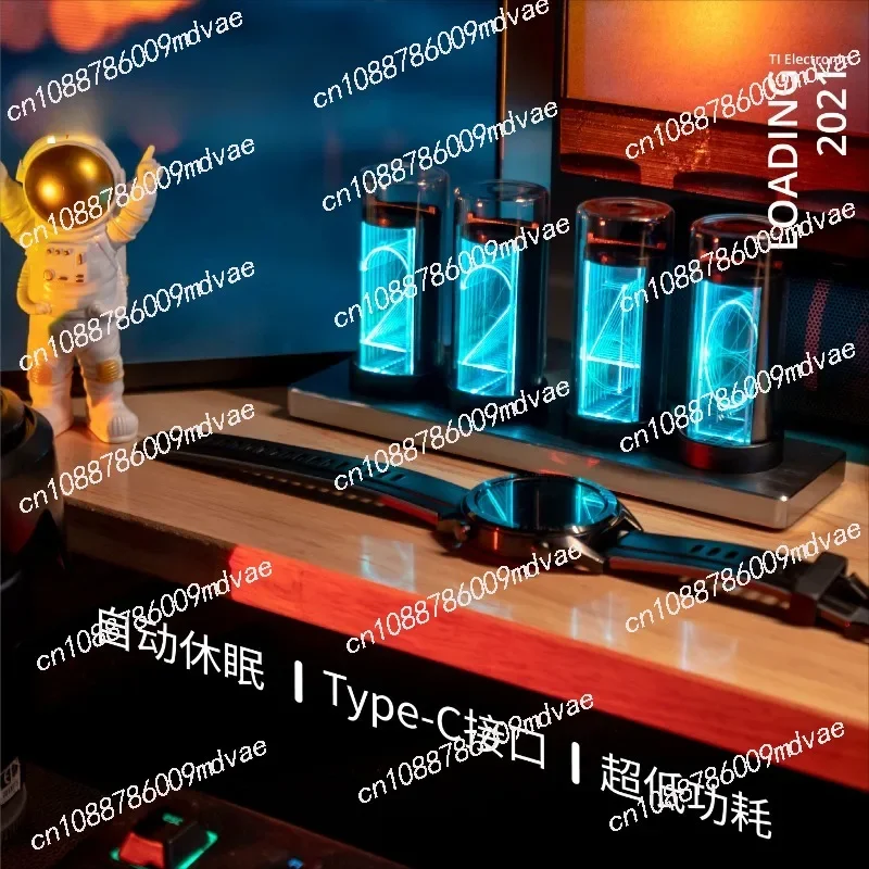 RGB Creative Tabletop Ornament, Gift, Quasi-Glow Clock Bilibili Fan Count Alarm Clock Gixi in stock
