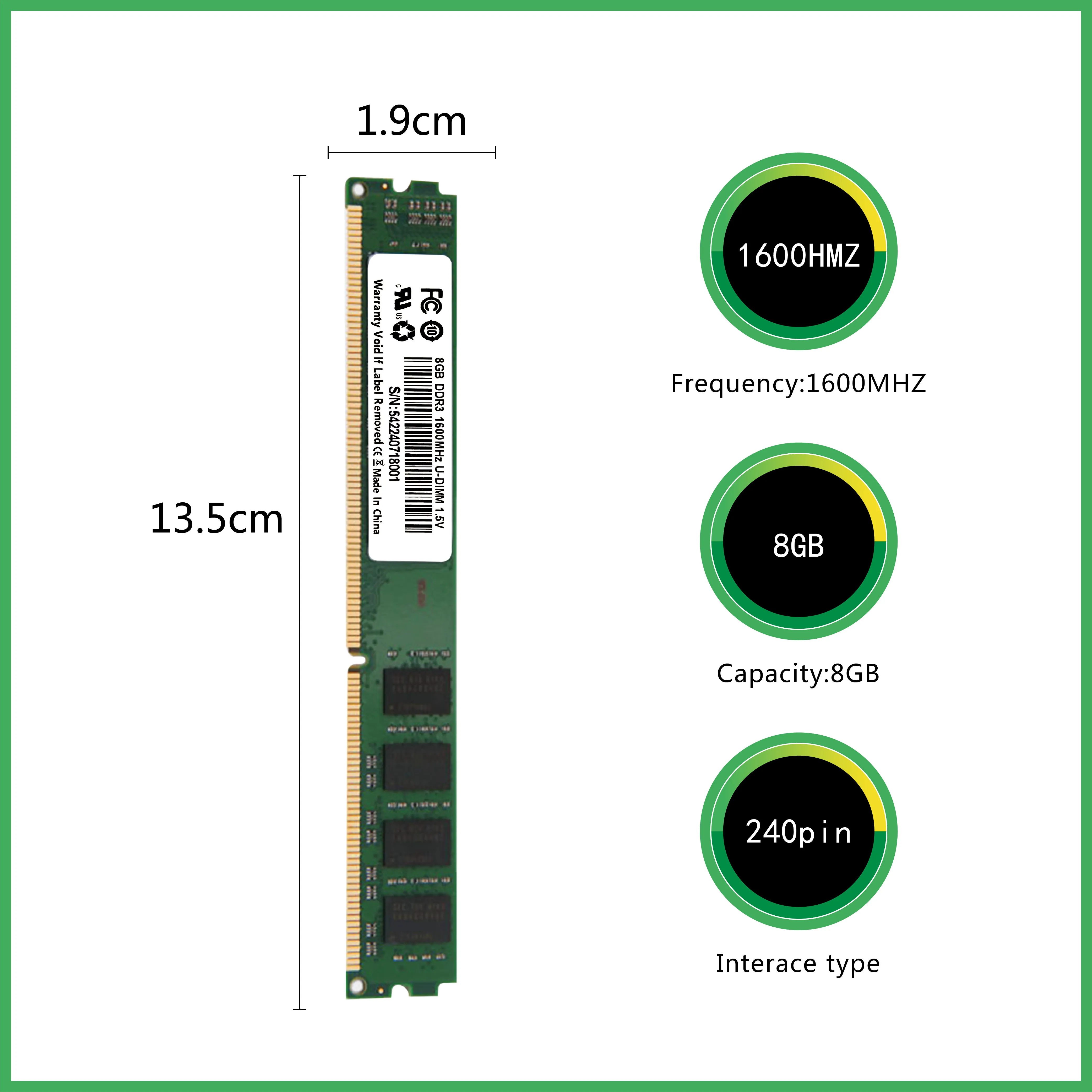YMEITON 10PCS DDR3 desktop memory card DDR3 1333MHz 1600MHz 
