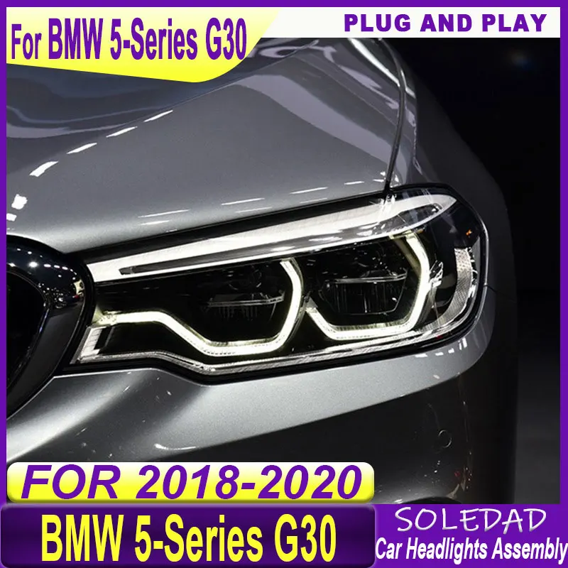 Plug and Play headlights For Car BMW G30 G38 5 Series 2017-2020 Headlight Auto Headlamp Reverse Brake Fog Front lights DRL