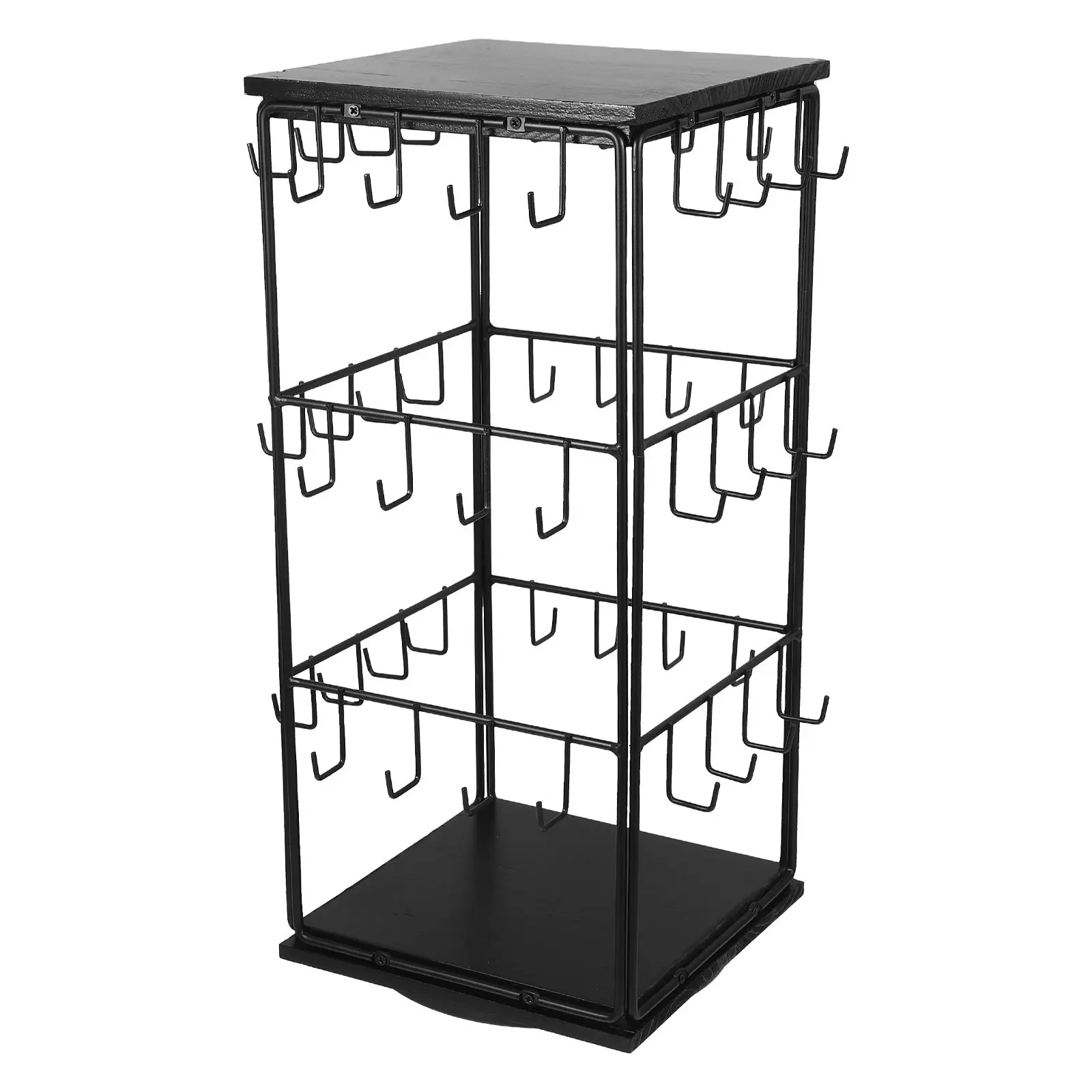 

Wooden Rotating Jewelry Display Stand Earring Holder Organizer for Selling Storage Decorative Countertop Earring Display Rack