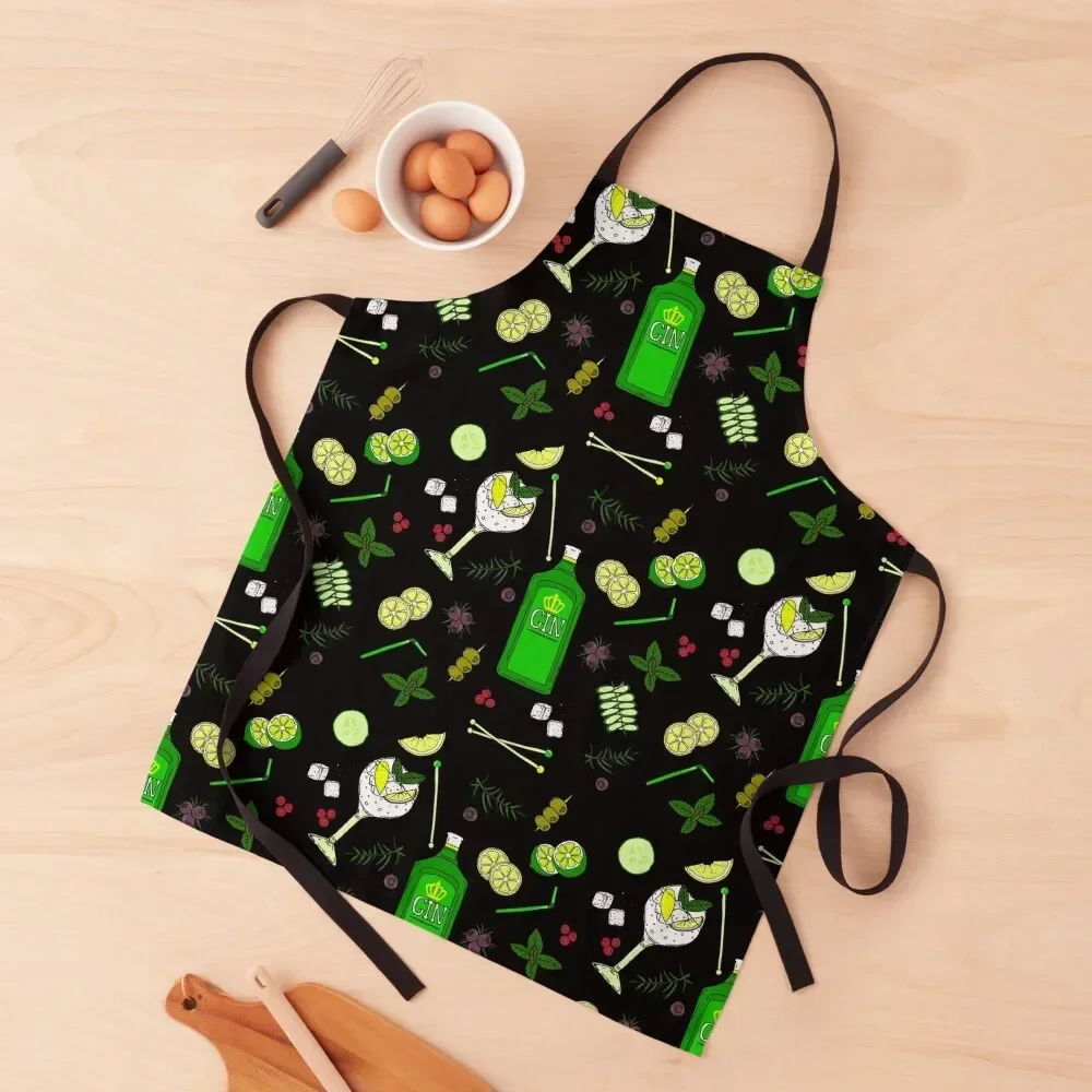 

Gin and Tonic Pattern Gin o'Clock Cocktails Apron Kitchen Things kindergarten teacher Kitchen on the wall Apron