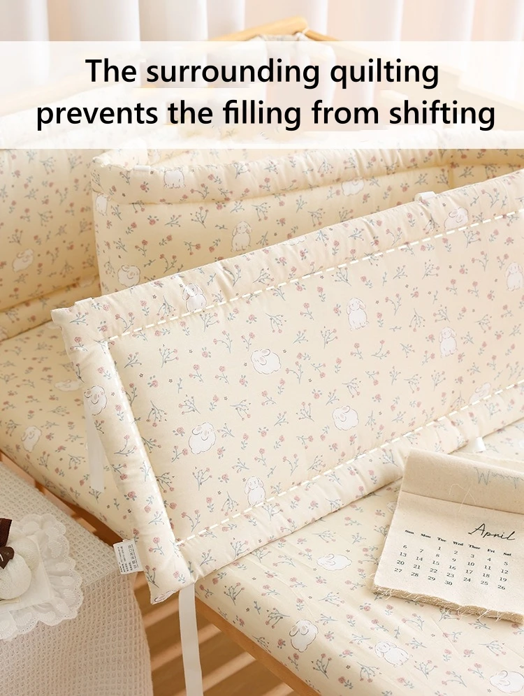 Krippe Bumpe Weiche Reine Baby Bettgitter Wrap Anti-Kollisionsstreifen für Baby Bettgitter Spleißen Bett Schutz Abdeckung Baby Bett Stoßstange – Detail 5
