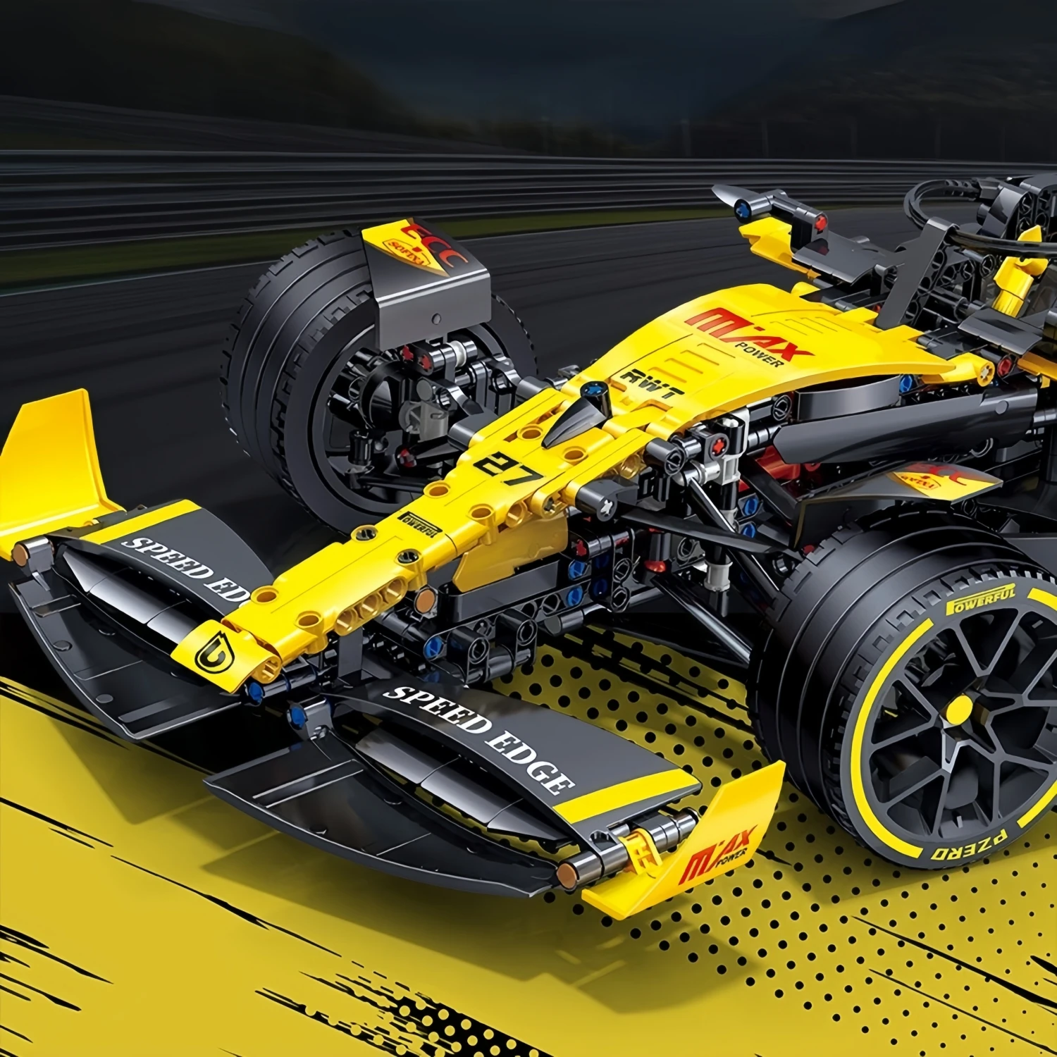 Blocs de construction de course techniques 1:8, 1650 + pièces, pilote de course, formule 27, voiture de course, modèle MOC, jouet, cadeau pour enfants