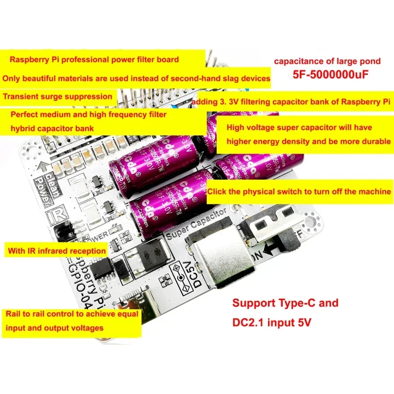 Lusya Công Suất Lọc Thanh Lọc Ban Moode Volumio Cho Raspberry Pi Đắc Bộ Giải Mã Âm Thanh Ban HIFI Mở Rộng Moudle