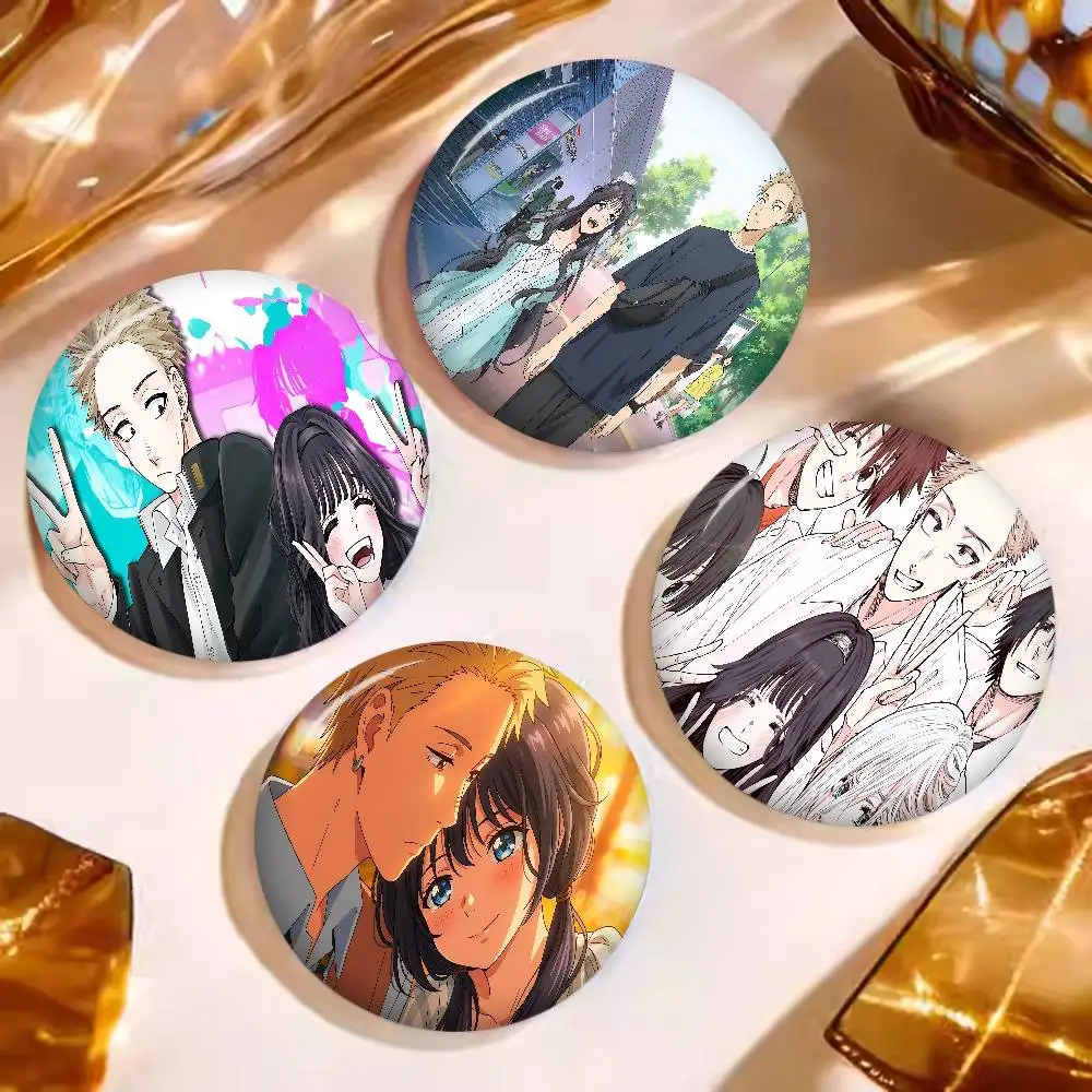Anime T-The Fragrant Flower Blooms With Dignity Round Button Pins Slogan Creative Brooches Backpack Clothes Decoration Jewelry