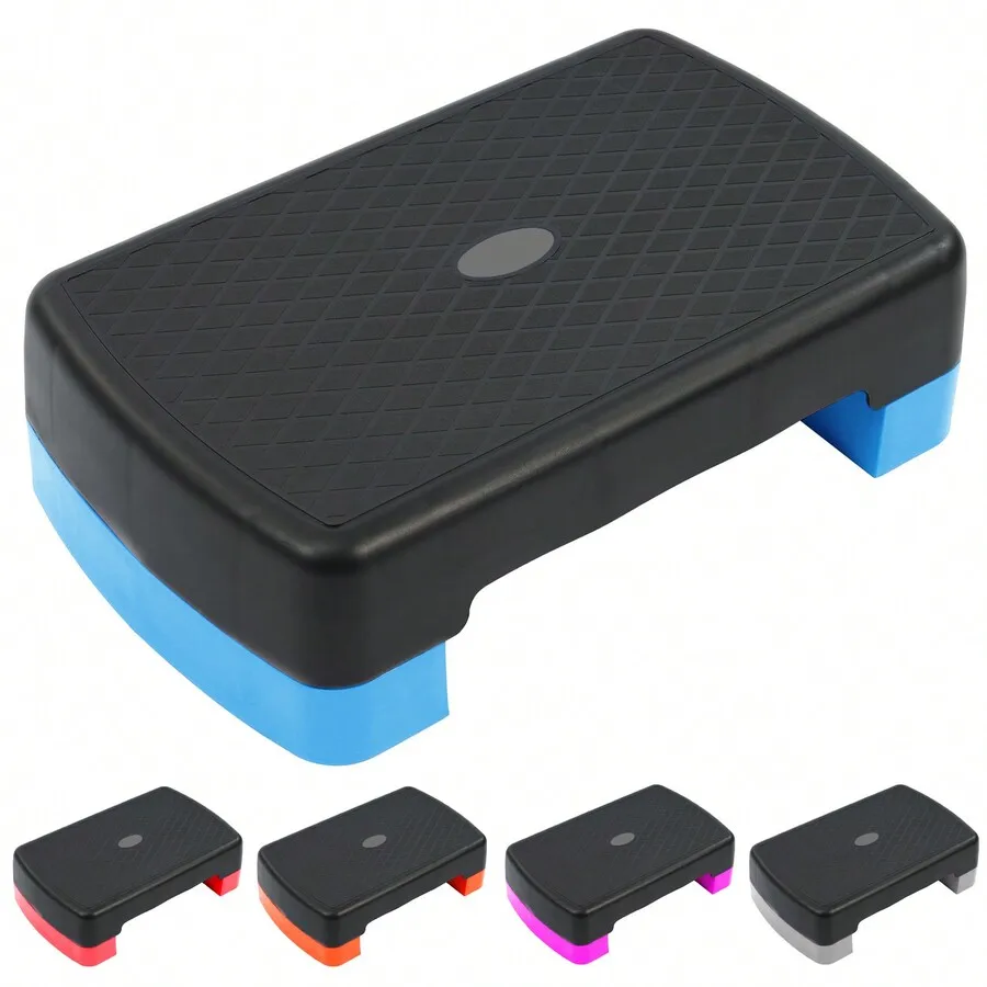 Workout Aerobic Exercise Step Platform With 2 Risers, Lightweight Portable Step Up Platform Trainer, Adjustable Height 3.9'5.9'