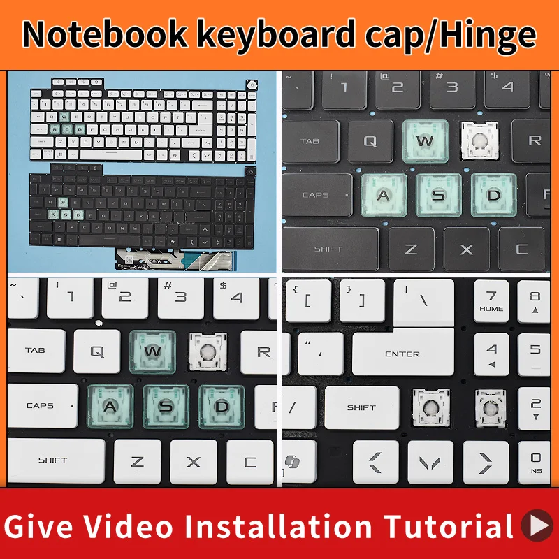 Replacement Original Keycap Key Cap Hinge for Asus TUF Gaming F16 FX608J FX608JHR FX608JMR/JPR FX608LM Laptop Keyboard KeyCap