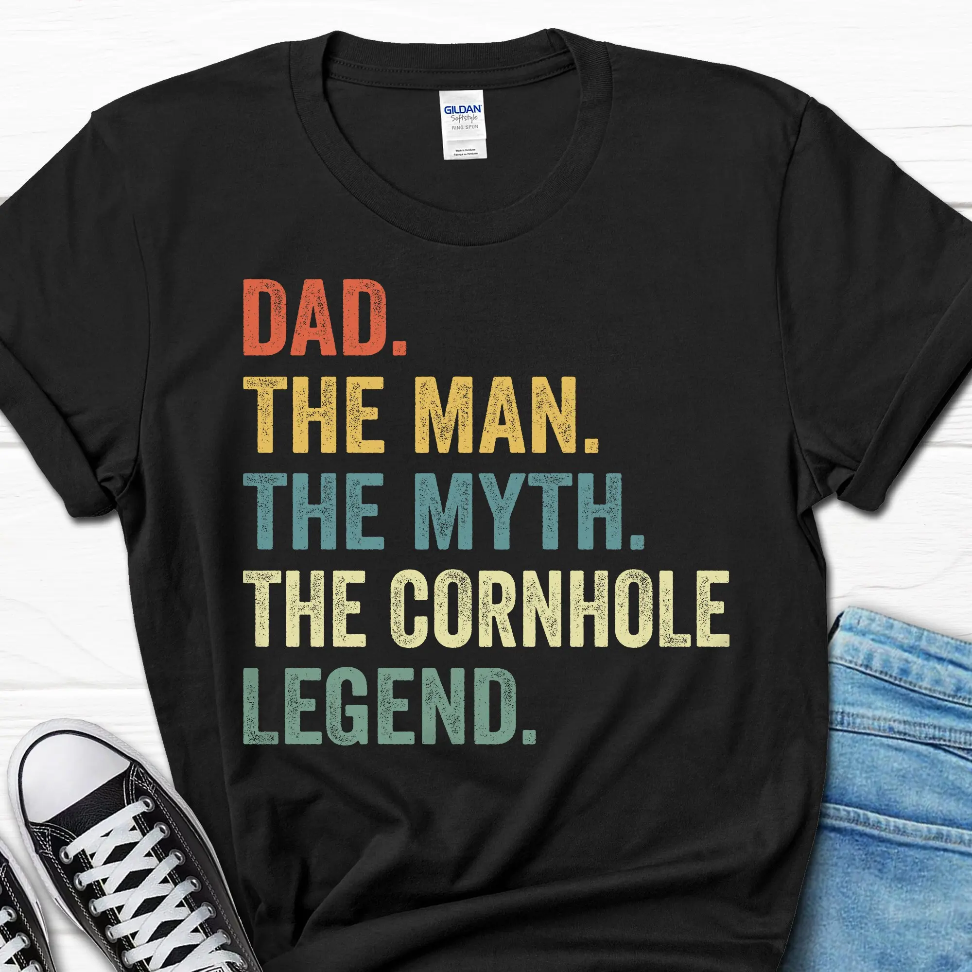 Husband Dad Cornhole Legend Corn Hole T shirt Funny Player s For Men