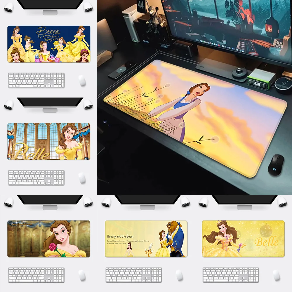 

Beauty the Beast Belle Mousepad HD Printing Computer Gamers Locking Edge Non-slip Mouse Pad XXL90x40cm Keyboard PC Desk Pad