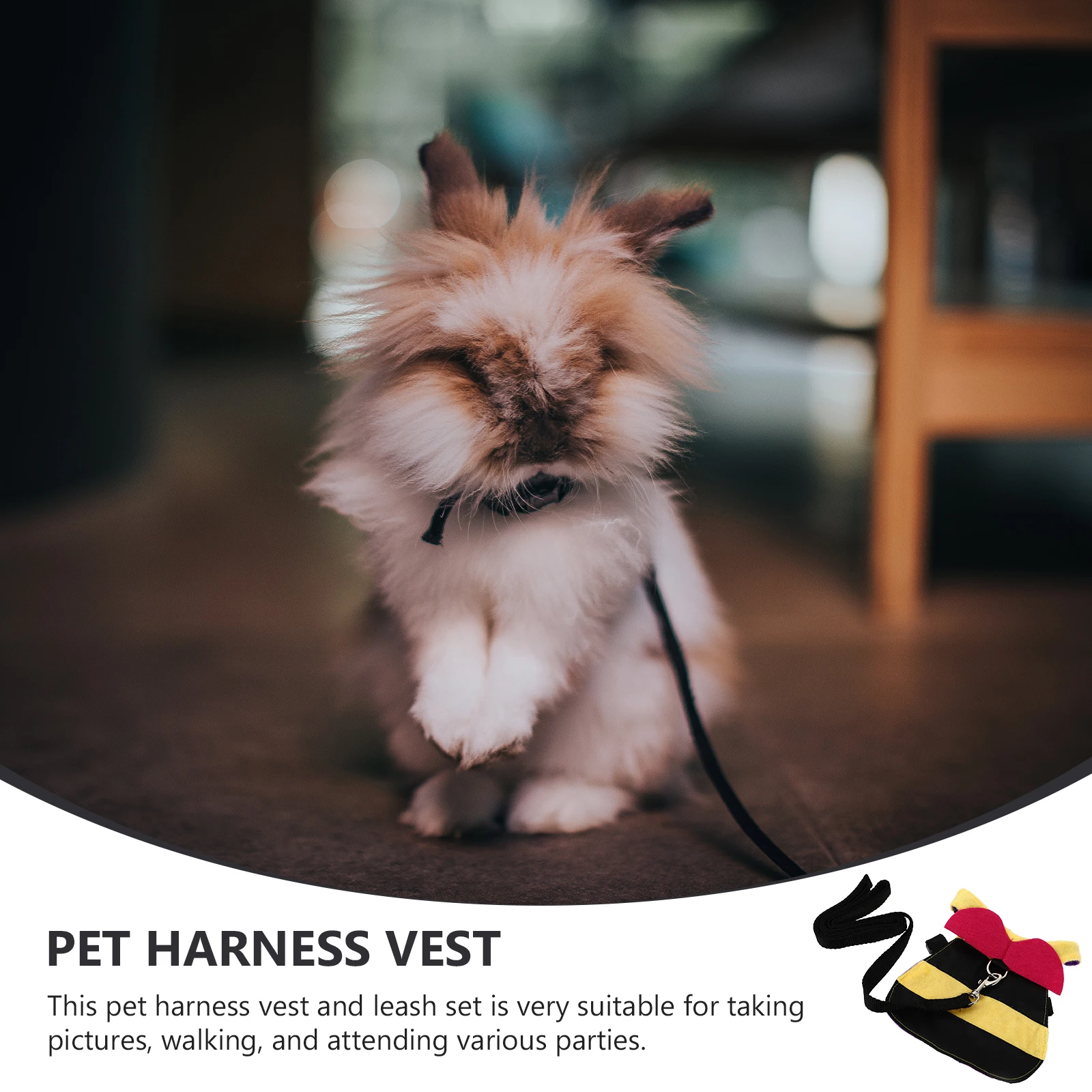 

Bunny Vest Leash Small Animal Harness Chest Strap Outdoor Apparel Lightweight Comfortable Pet Supplies Rabbit Costumes S