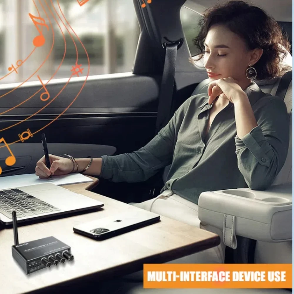 Receptor de Audio Bluetooth 6,0, convertidor Coaxial DAC, USB, reproducción de disco U, micrófono 6,5, adaptador inalámbrico de Karaoke, AUX RCA de 3,5 MM