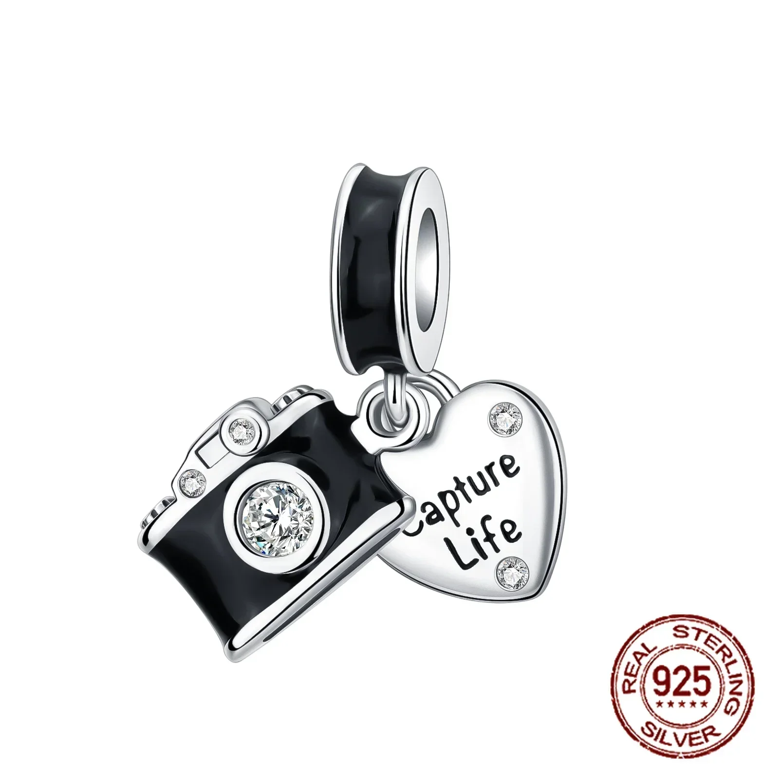 925 Sterling Silver Camera Iron Tower Aircraft Travel Charms Beads Fit Pandora Original Bracelets DIY Anniversary Jewelry Women