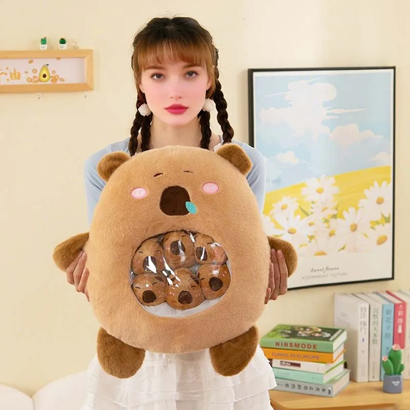 

Kawaii Capybara Plush Toy Cute Puffer Fish Snack Pillow Dolls for Girls Kids Birthday Gift Holiday Party Favours