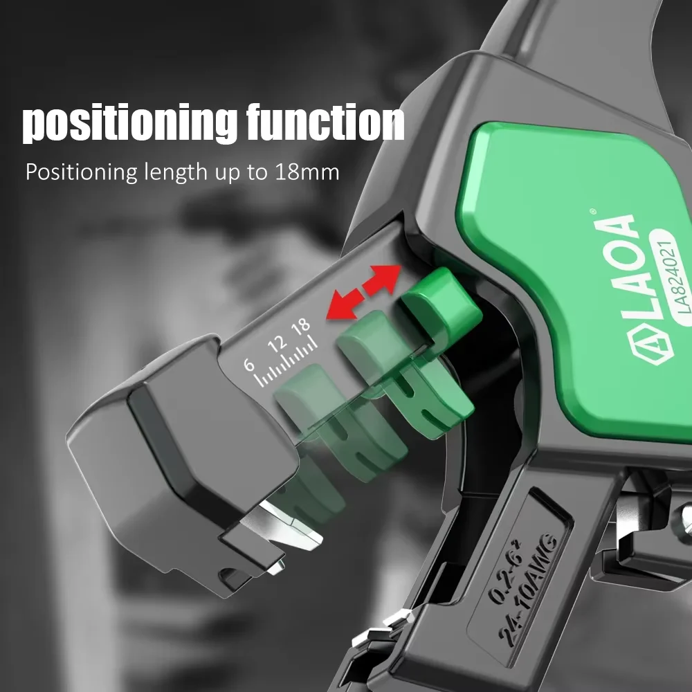 LAOA LA824021 Automatic Wire Stripper 0.2‑6.0mm² Self‑Adjusting Cable Stripping Plier Electrical Repair Hand Tool