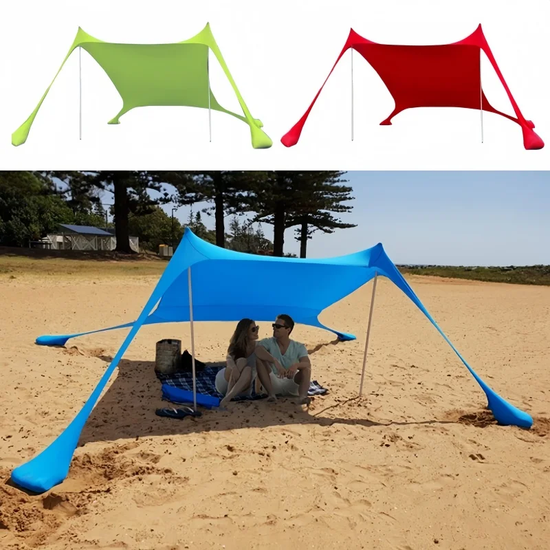 Outdoor Portable Lycra Beach Canopy Portable Windproof And Sunscreen Sun Shelter Canopy Garden House Outdoor Camping Tent