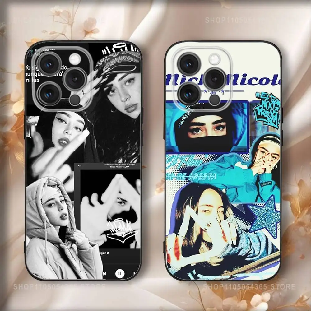 

Hot Singer N-Nicki Nicoles Phone Case For iPhone 17,16,15,14,13,12,11,Pro,Max,Plus,Air,X,XS,XR,SE,8,7,Mini,Soft Black Funda
