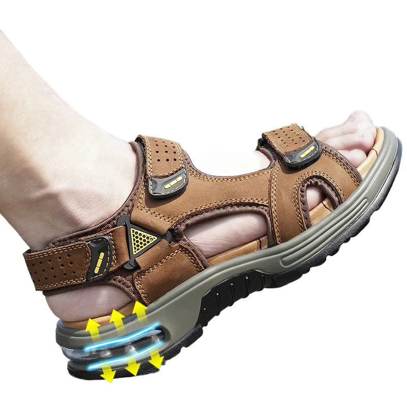 

Летние мужские сандалии из натуральной кожи, мужская повседневная обувь, уличные мужские кожаные сандалии для мужчин, пляжная обувь, мужская обувь в римском стиле