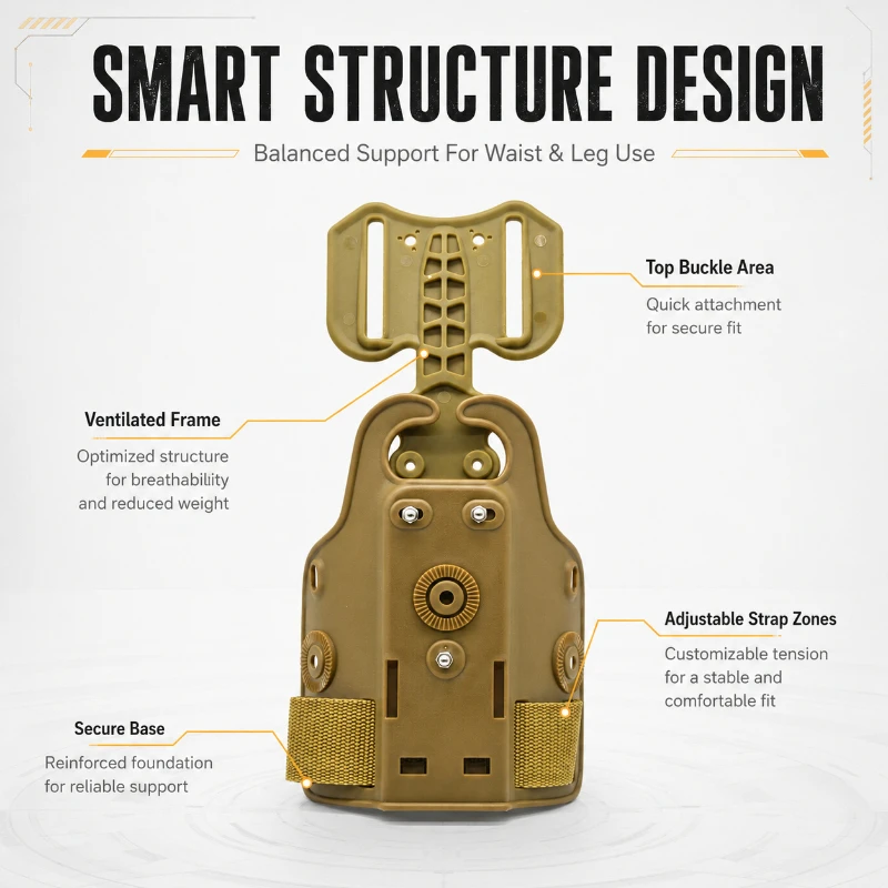 Lightweight Black Multi Level Thigh Mount Plate Ergonomic Structure Model Hobby Wear Parts