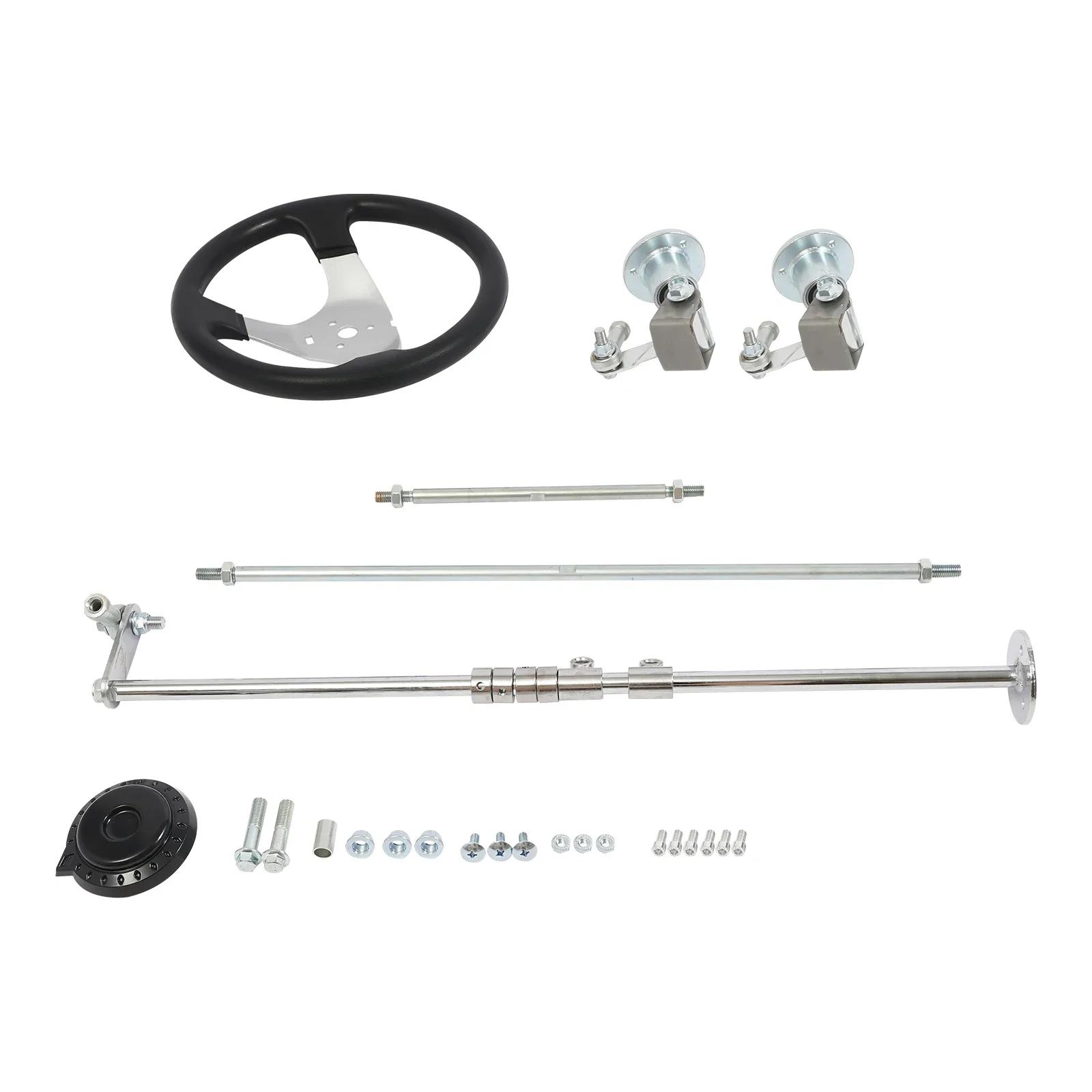 

Steering Wheel Front Drive Assembly,Front Steering Modification Kit, Front Steering Modification Kit fit 168cc GO KART UTV ATV