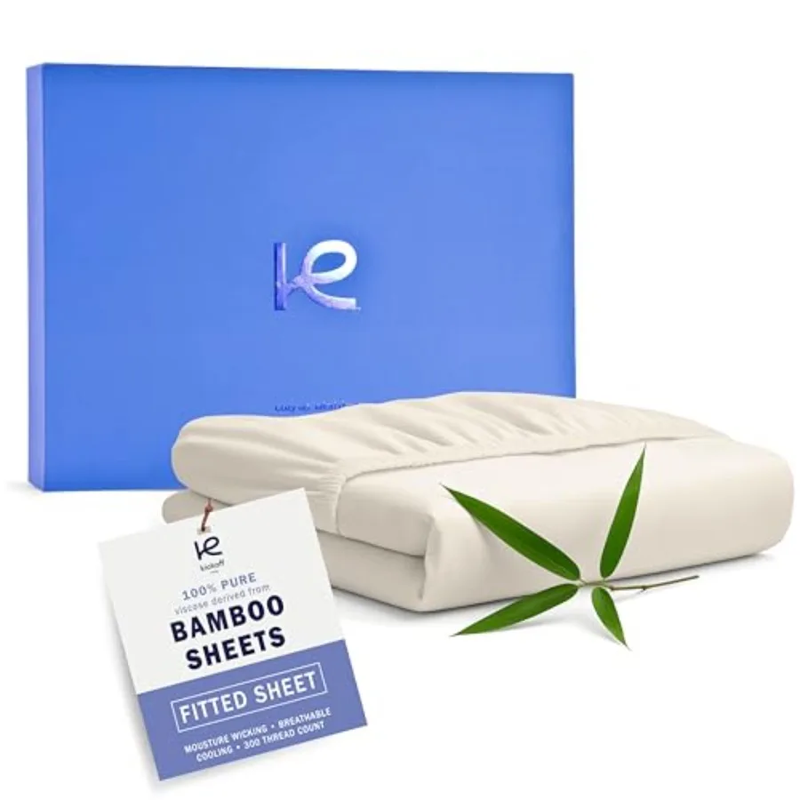 

Kickoff Viscose Bamboo Fitted Sheet Size, 100% Organic Cooling Sheets Fitted ONLY Viscose Bamboo Sheets Size Bed Sheet for Hot