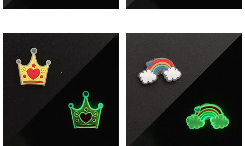 1PCS Luminous Shoe Charms Set for Clog Sandals Decoration DIY Shoe Charm Pins for Men Women Kids Letters Rainbow Food