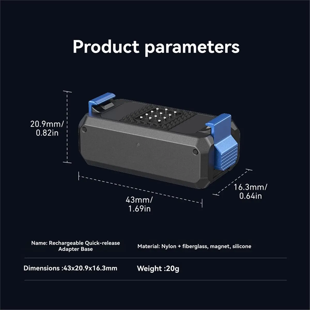 Can buy Magnetic Quick Release Two Claw Charging Adapter Mount for DJI OSMO Nano Accessories Magnetic Mount Bracket Connector