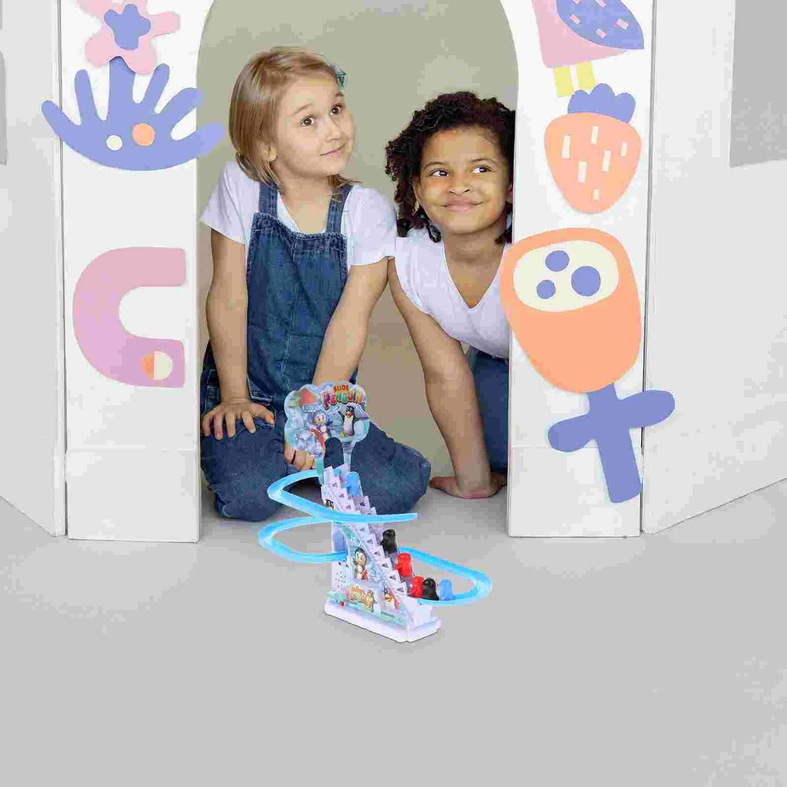 PenEcolToy-Kit coulissant d'escalade de canard pour enfants, jouets d'escalier, puzzle pour garçons et filles