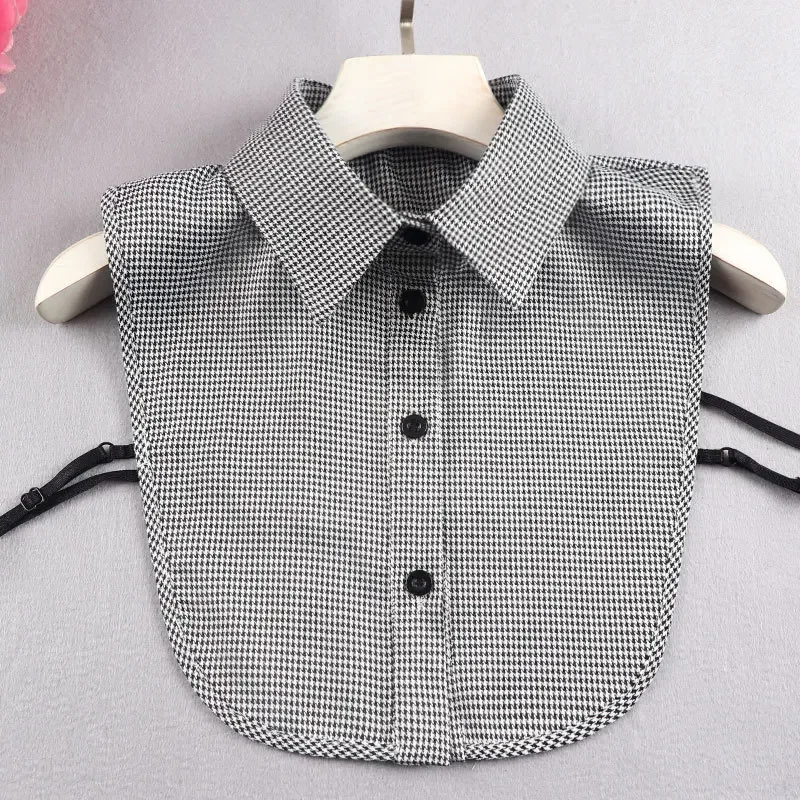 2025 Women Fake False Collar Solid Cotton/Chiffon Detachable Collar Female Neckwear Tie Lapel Ladies Decoration Shirt Blouse Top