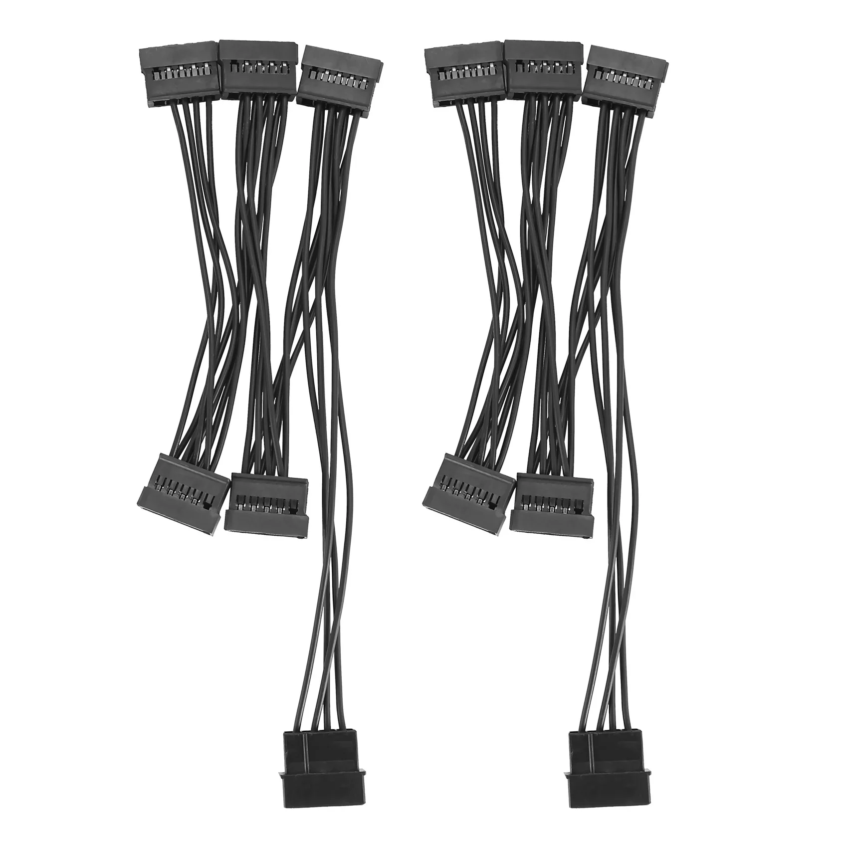 2 peças molex 4 pinos ide para 5 sata 15 pinos cabo divisor de fonte de alimentação de disco rígido para diy pc sever 18awg 4 pinos para 15 pinos de alimentação-aa56