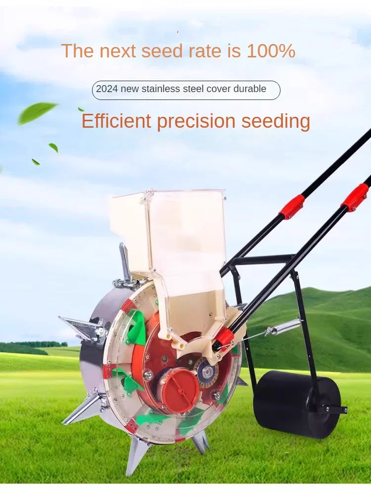 Plant Seed Disseminatos Hand-push Cotton Soybean Peanut and Corn Hand-propelled Seeder Roller Rotary Seeder Precision Planter