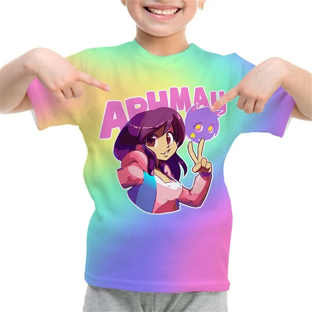 Aphmau 3D Print T Shirt for Kids Girls Cartoon Tshirts Boys Anime T-shirts Camiseta Toddler Kawaii Tee Tops Children\'s Clothing