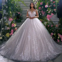 Vestido De Novia De princesa Vintage, vestidos De Novia con escote en forma De corazón, manga casquillo, Apliques De encaje, vestidos De Novia sin espalda, 2025