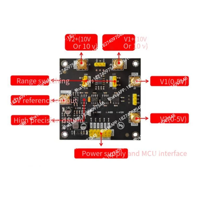 DAC8830IDR module is a dual-channel 16-bit DAC module digital-to-analog converter with a range of 0-5V, 0-10V, and ± 10V