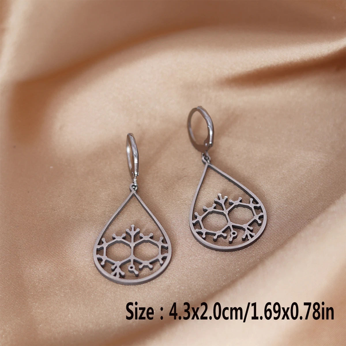 Kinitial Stainless Steel Petrichor Geosmin Molecule Women Earrings Geometric Science Jewelry Chemical Chemistry Drop Earring