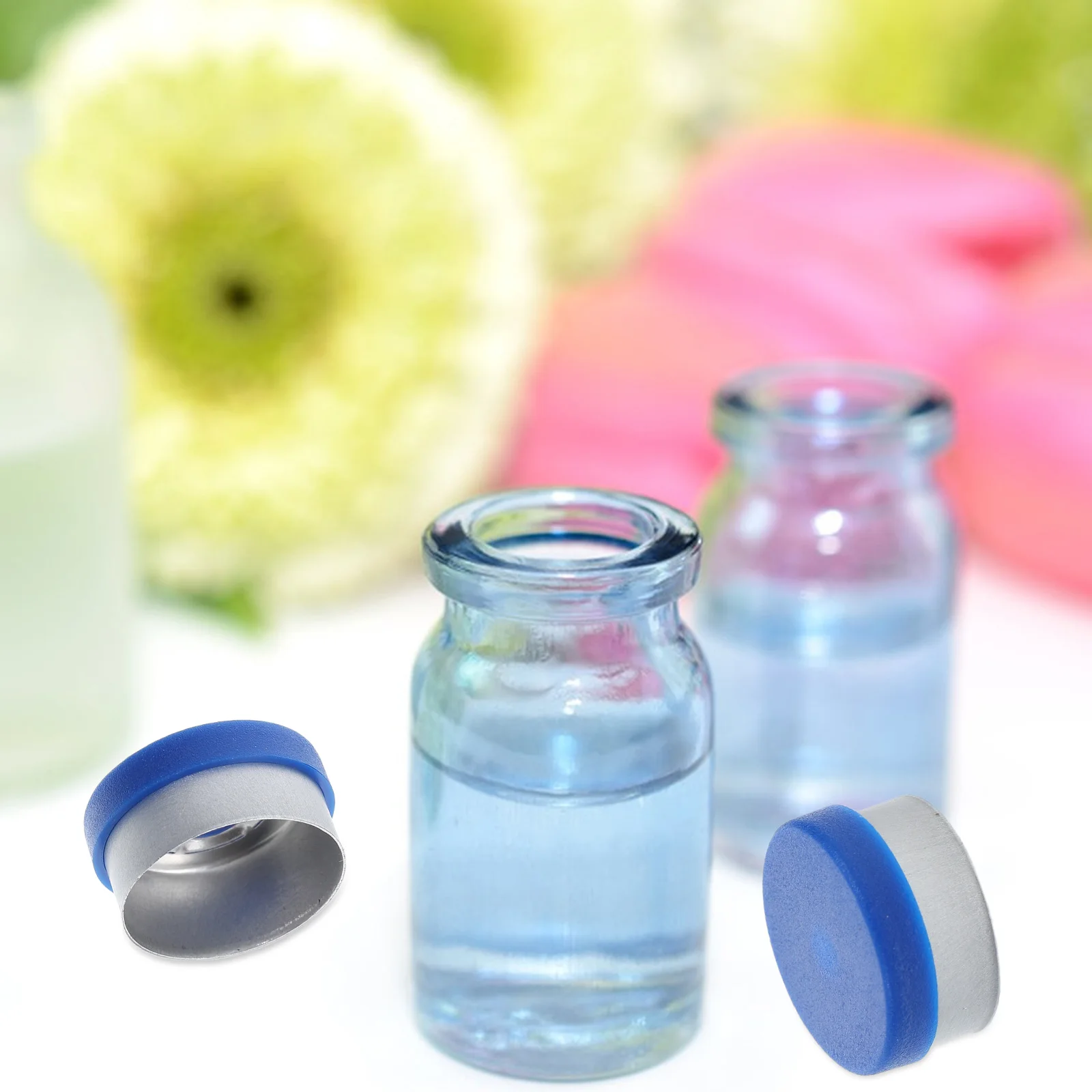 

200 Pcs Flip Vial Seal Top Caps and Stoppers for Glass Complex Bottle Vials Aluminum Plastic Composite Cover