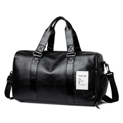 Bolsa De gimnasio De cuero para hombre, bolsa deportiva seca y húmeda para entrenamiento De zapatos, Fitness, Yoga, equipaje De viaje, bolso De hombro