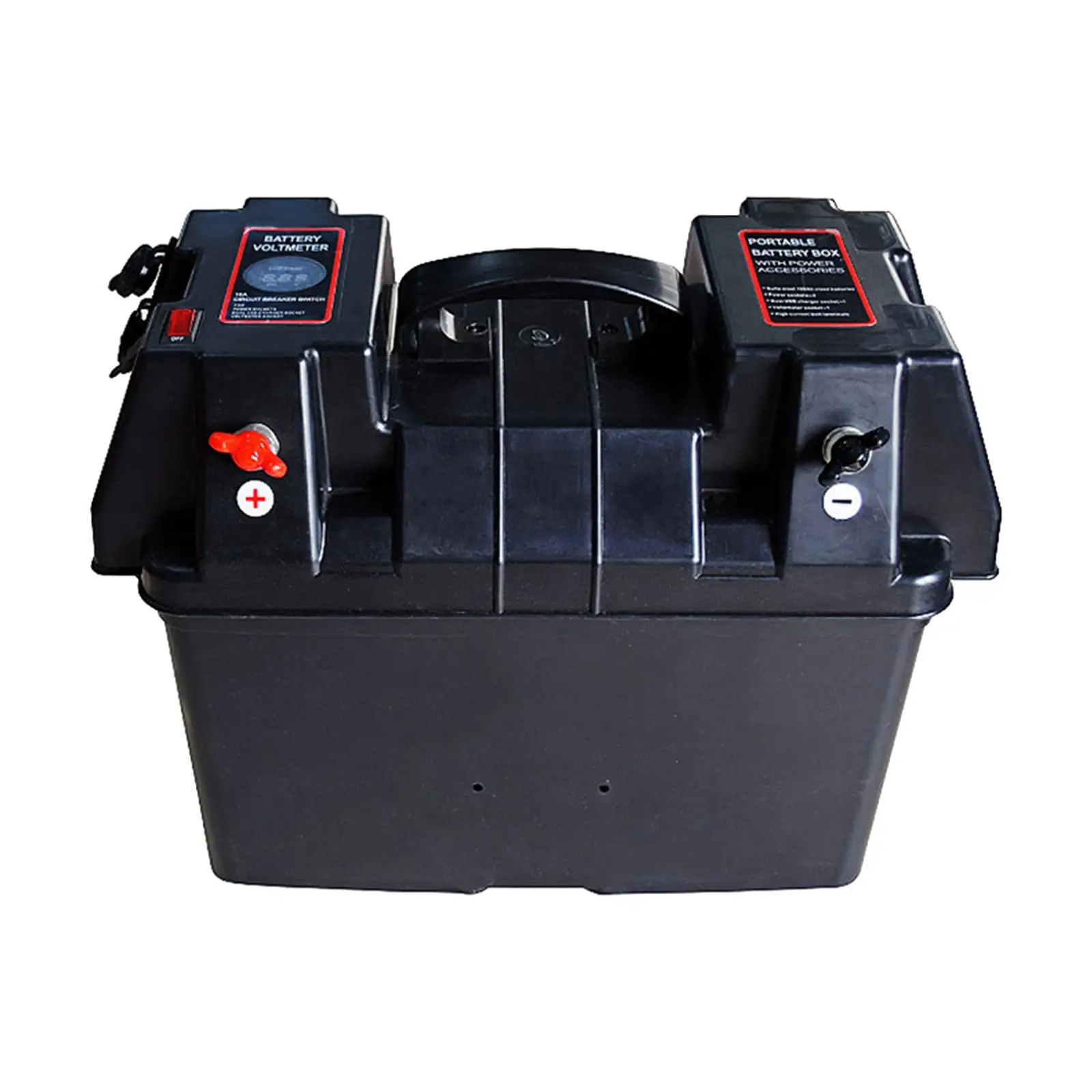 RV Battery Box Dual USB Ports Batteries Carrier for SUV Camper Boat