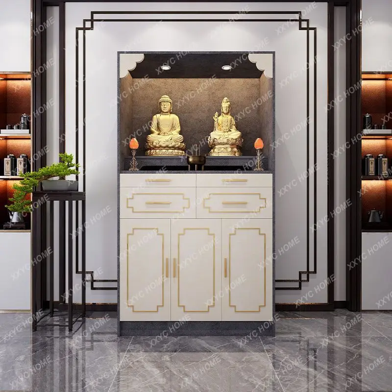 

Clothes Closet Altar Home Modern Altar Cabinet God of Wealth Guanyin Worship Table Shrine Buddha Cabinet