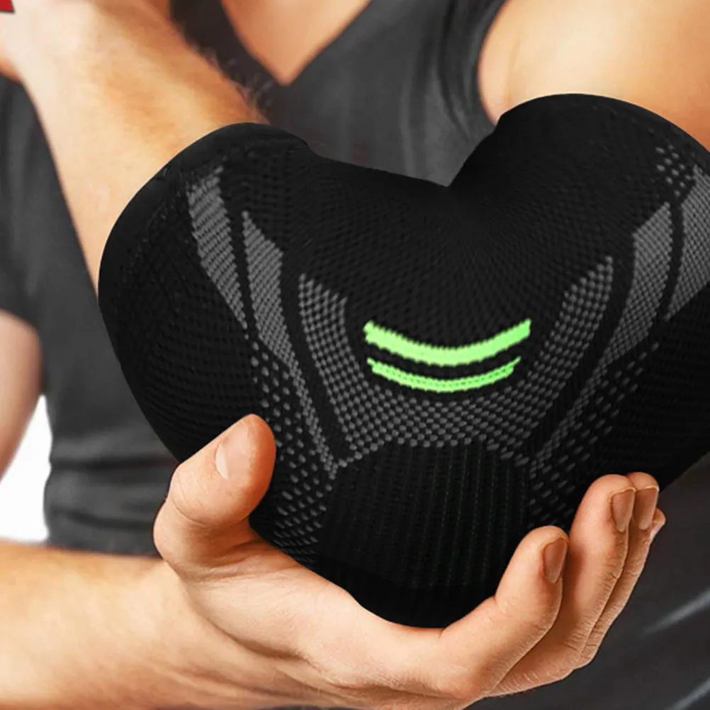 

Sports Arm Sleeve Knitted Breathable Elbow Support Sweat Absorbing Elbow Brace for Men Size M Compression Protective Elastic Arm