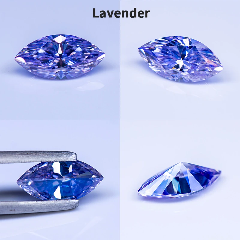 Moissanit-Stein Marquise-Form Mehrfarbig VVS1 für Charms Schmuckherstellung Ring Halskette Ohrringe Hauptmaterialien Zertifikat – Detail 13