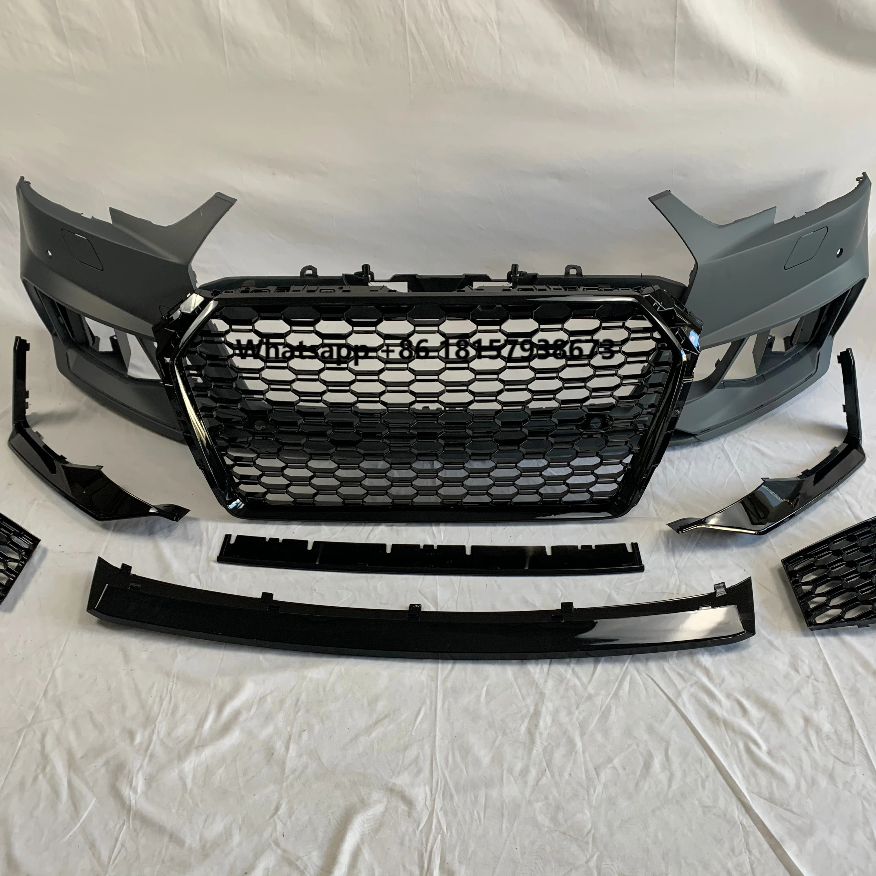 

Automotive Car Virginmaterial Parts Original RS4 Looking Front Bumper Fit A4 2015-2018fog Cover