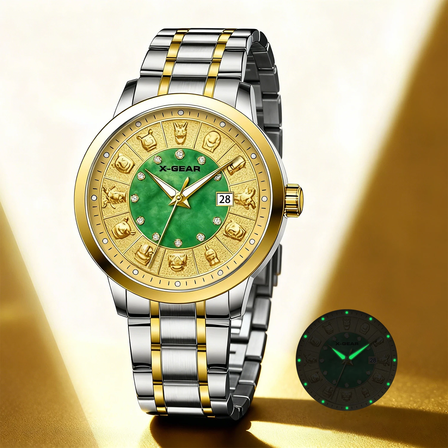 

Men's Business Watch – 12 Zodiac Signs Quartz Movement, Stainless Steel Bracelet, Water-Resistant & Luminous