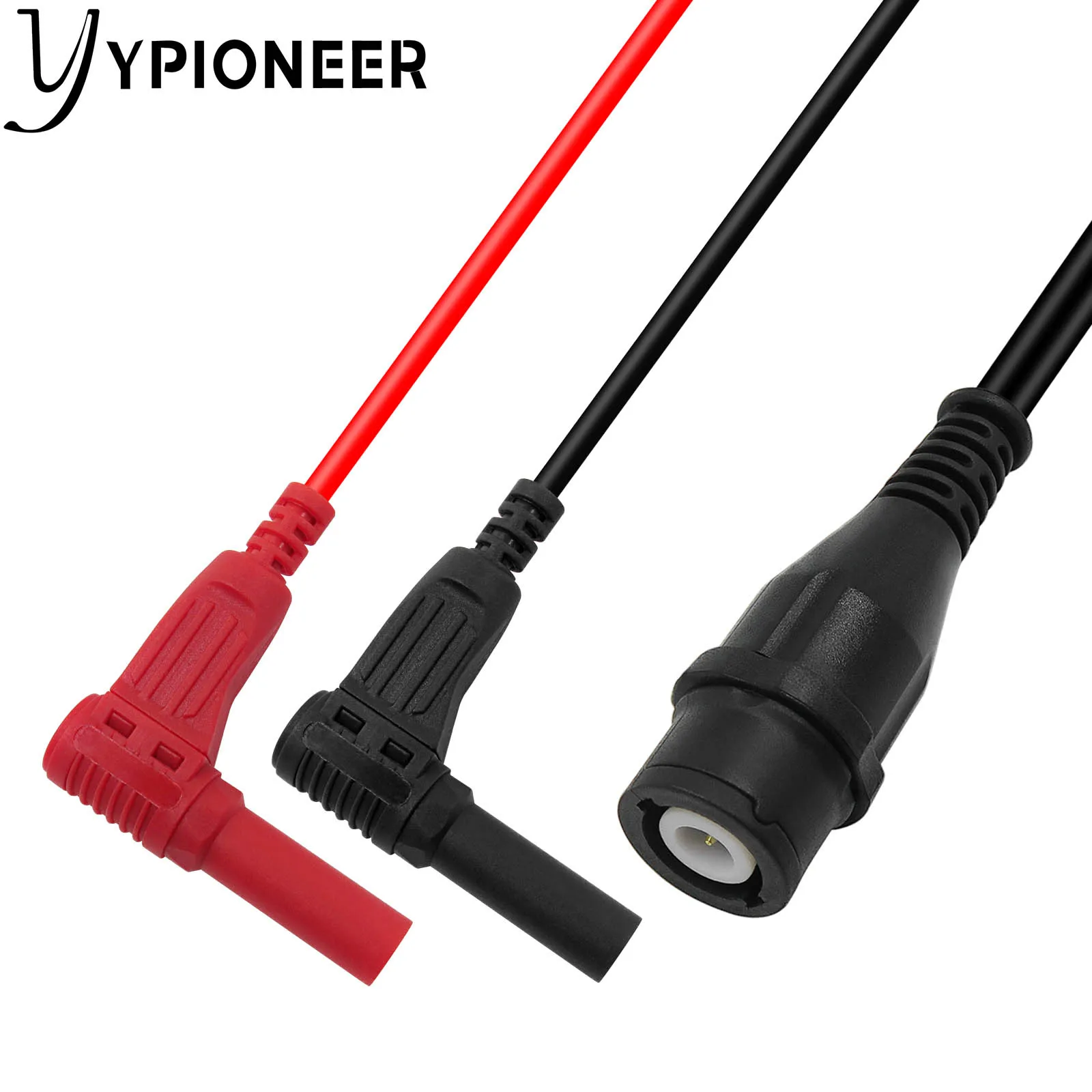 Cleqee P1207 BNC ذكر التوصيل إلى 4 مللي متر الزاوية اليمنى قابس موزي كابل محوري Oscilloscope اختبار الرصاص 120 سنتيمتر
