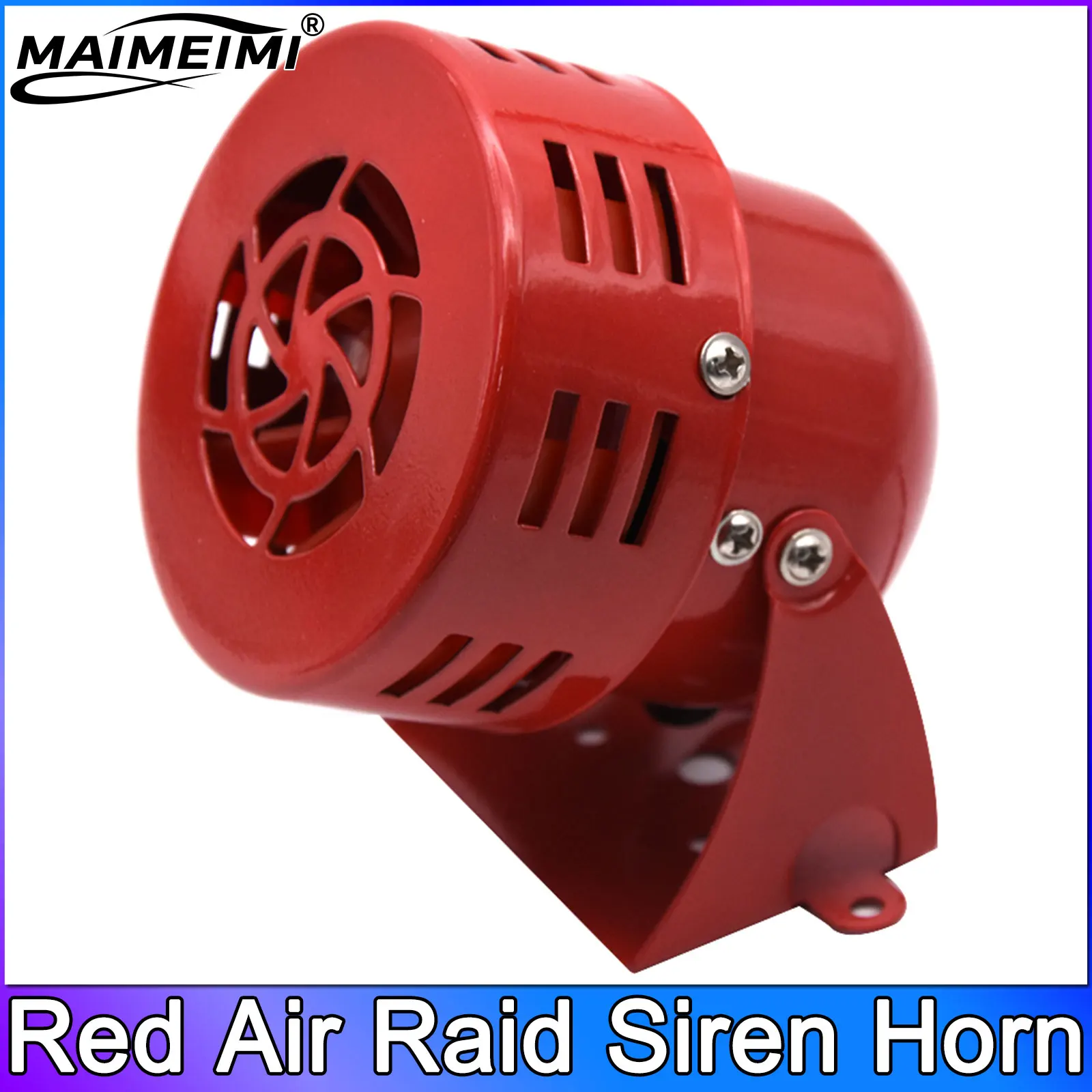 12V Air Raid Siren Horn 110 dB Red Speaker Alarm Sound Mini Electric Motor Driven Factory Vehicle Mini Loudly Siren Horn