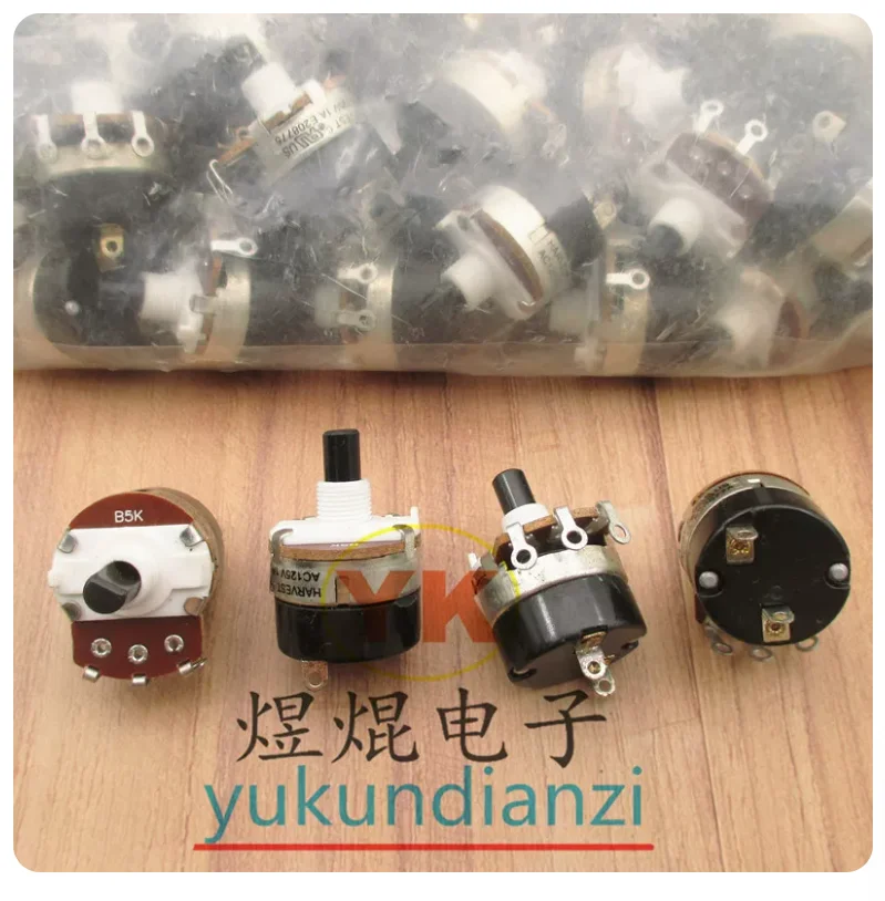 5PCS 500K  B1K B5K B20K B50K B100K B250K B500K WH138-1 Potentiometer With Switch Potentiometer B10K 1K 5K 10K 20K 50K 100K 250K