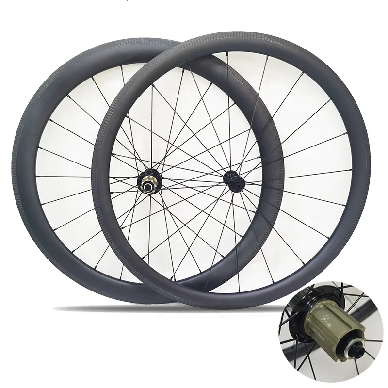 

700C Bitex 6 Pawls 25mm Wide U Shape Cycling Chinese Road Bike Carbon Wheelset Clincher 20-24H Tubeless Wheels