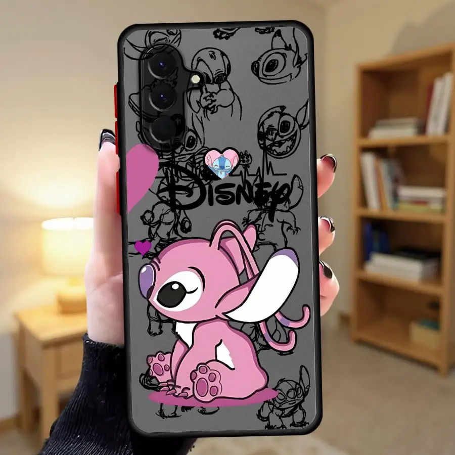 Capa de Desenho Animado Angie Stitch para Samsung Galaxy A16 A56 A55 A15 A52S A72 A53 A34 A36 A35 A17 A52 A73 A33 A54 A14 A23
