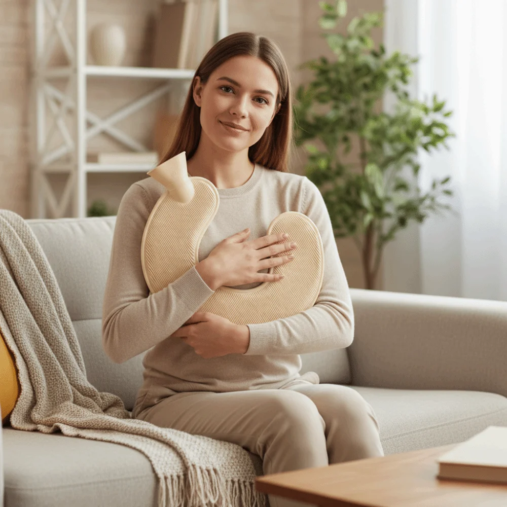 

Leak-proof U-shaped Hot Water Bag Thickened With Knitted Cover Hot Water Bottle Water-injectable Neck Shoulder Warmer Winter