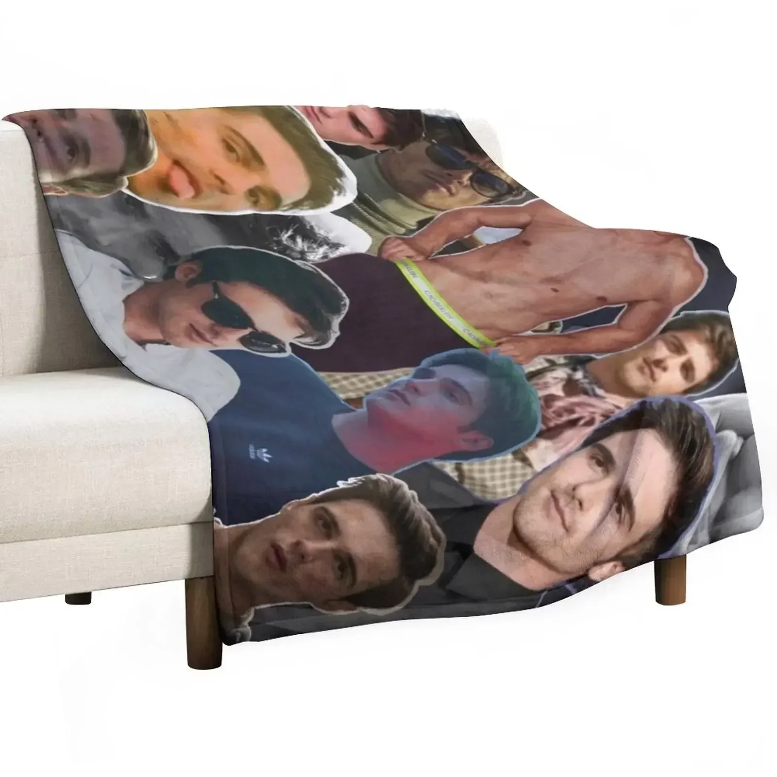 Jacob Elordi Collage Throw Blanket Soft Moving Blankets